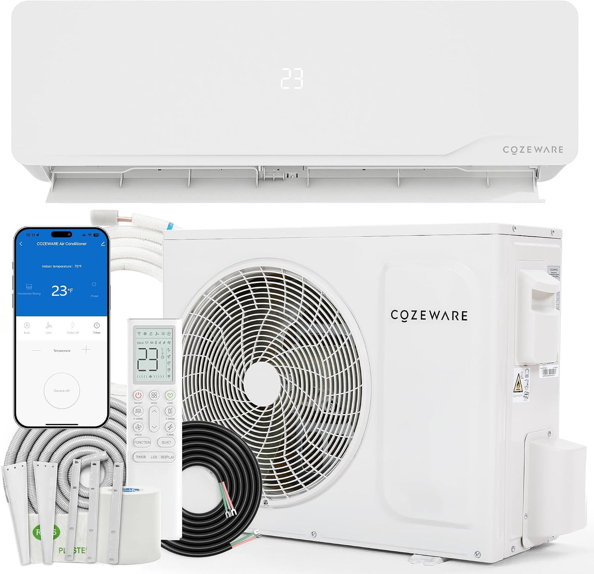 Split-Klimaanlage, 3,500 W, Weiß, 12000 BTU /
