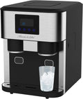 Rosenstein & Söhne Eiswürfelmaschine, Schwarz, Crushed Ice Maschine: Profi- mit Crushed Ice & Kaltwasser, XXL-Touchdisplay (Eis Maschine