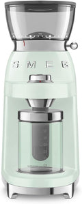 Smeg Elektrische Scheibenmühlen, 150 W, Schwarz, Kaffeemühle CGF03PGEU, 15 Mahlgrade, 240-g-Kaffeebohnenbehälter