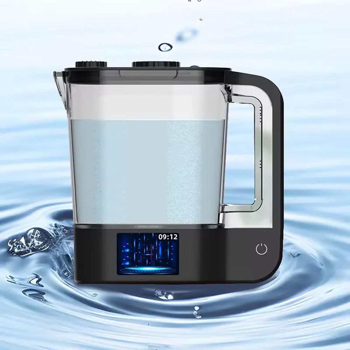 BDJSN Powerstation, Schwarz, 2000-ml-Wasserflaschengenerator Für Wasserstoff, 2000-PPB-Wasserstoff-Wasserionisierer