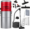 HouseVac Staubsauger, 9m, Schwarz, Zentral HV-755ST-35H + Premium Reinigungszubehör-Kit zur