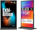 MWE Digital-Signage-Display, 75 Zoll, Schwarz, Digitaler Kundenstopper, 4K UHD Digital Signage Display, Full-Screen LCD Digital Customer Stopper