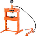 VEVOR Werkstattausrüstung, 130 mm, Orange, hydraulische Werkstattpresse 10 t (H-Rahmen) mit Pressplatte, geeignet zum Biegen & Richten & Stanzen