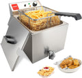 Valgus Heißluftfritteuse, 3300 W, 16 L, Silber, Professionelle elektrische Fritteuse aus Edelstahl