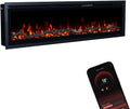GLOW FIRE Elektrokamin, 127x35x12 cm, 1800 W, Grau, GF Core Core 127 mit realistischem 3D LED-Feuer - Wand