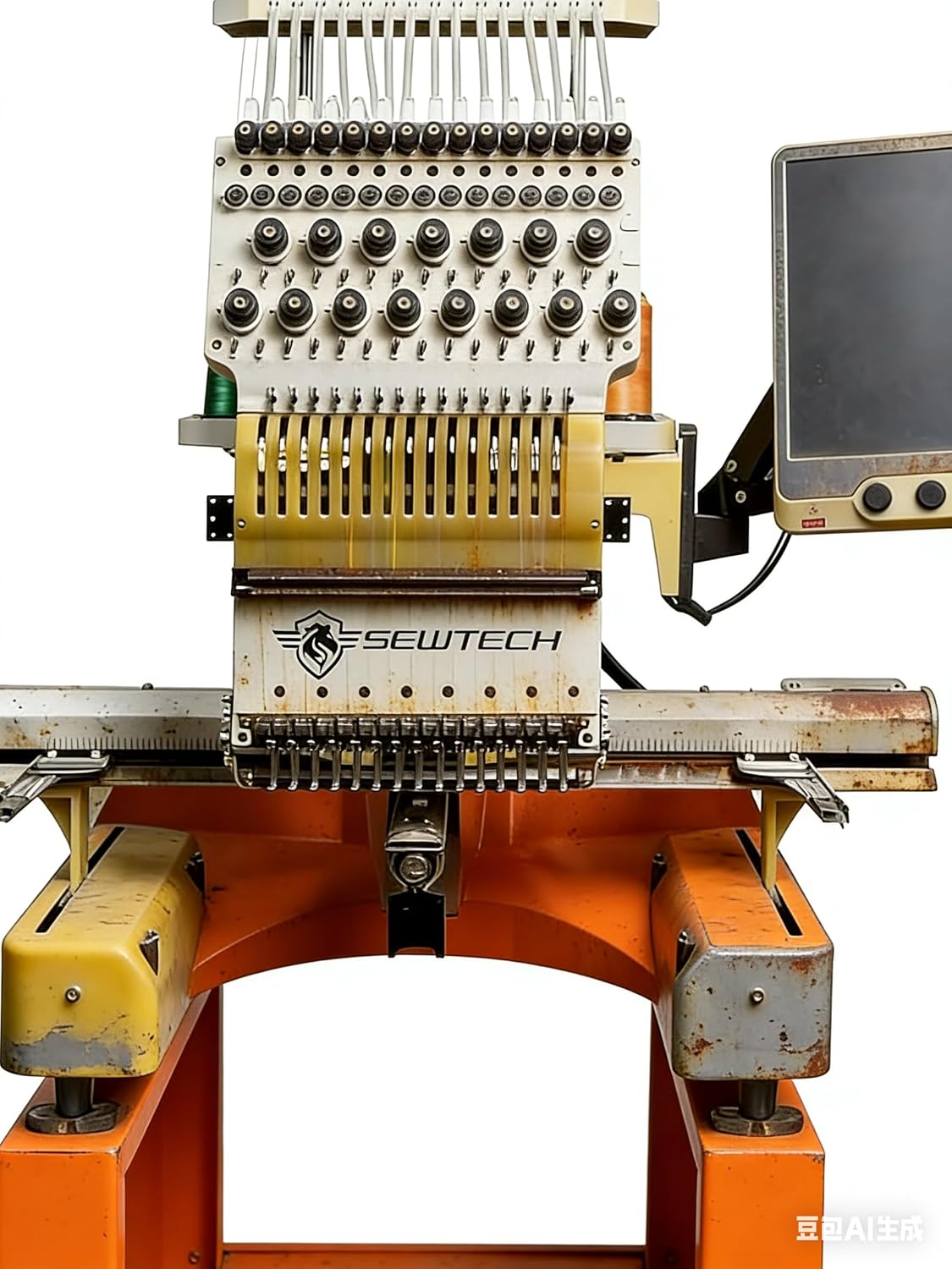 Sew Tech Stickmaschinen, 600 mm, Schwarz, ST-1501 Einkopf-Stickmaschine mit 15 Nadeln, 400 × große Reifenfläche