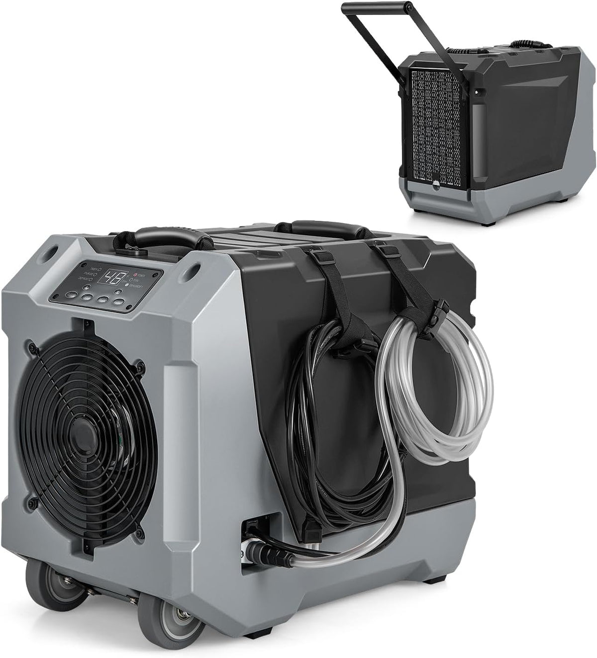 GOPLUS Luftentfeuchter, 57x34x47 cm, ≤55 dB, 85 L, Metall, LLDPE, Schwarz, /Tag, Bautrockner für Lager, Keller
