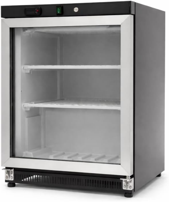 Générique Kühlschrank, 200 l, Weiß, negativ, mit Glastür, Edelstahlrahmen