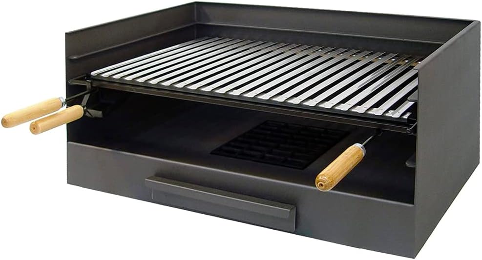 EL ZORRO Holzkohlegrill, 61 x 40 x 33 cm, Silber/Grau, Imex 71515 Tischgrill mit Grillrost, Edelstahl, Grau