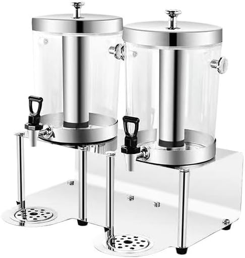 Getränkespender Buffetschrank, 16 l, Silber, mit Eisbehälter, Heiß- und Kalt mit Edelstahl-Tropfschale für Partys