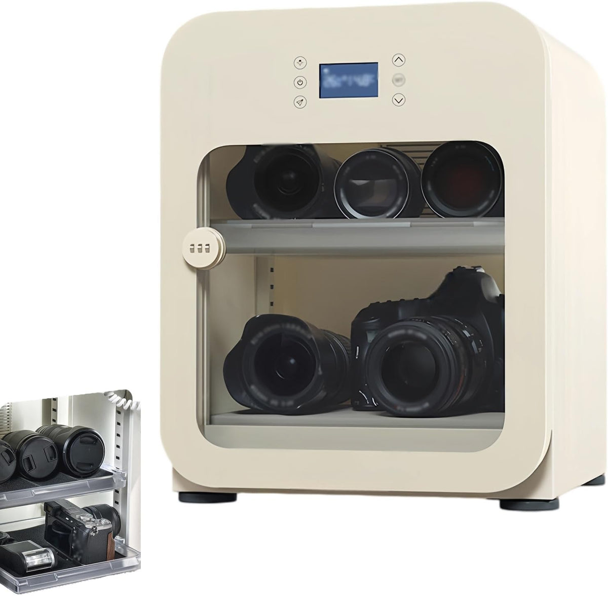 Elektronischer Kamera, 30 L, 40 L, Grau, Trockenschrank für ausrüstung, Feuchtigkeitsschutz mit Hygrometer & verstellbaren