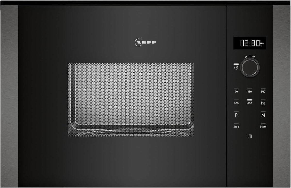 NEFF Mikrowelle, Grau, HLAWD23G0, N 50, Einbau- ohne Grill, Automatikprogramme, Easy Clean Selbstreinigung