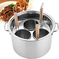 RYUUZA Herd, 5 L, Silber, Edelstahl Pasta Kochtopf, 3/4/ öcher Pasta Einsatz Set, Edelstahl Pasta Topf und Insert Sieb Korb Kochgeschirr