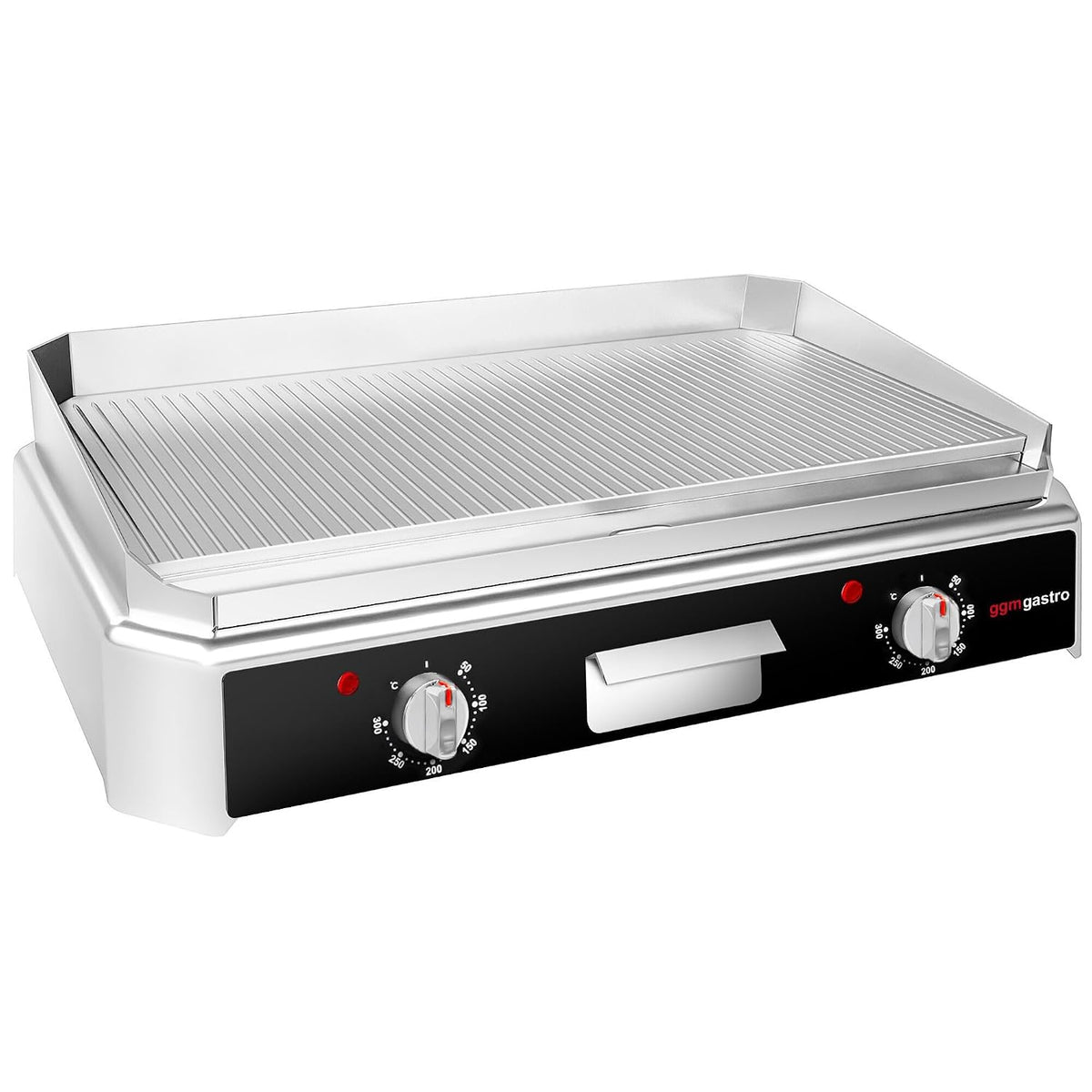 GGM Gastro Systemgastronomieausrüstung & -zubehör, 5 kW, Schwarz, Elektro-Grillplatte 790x445 mm gerillt