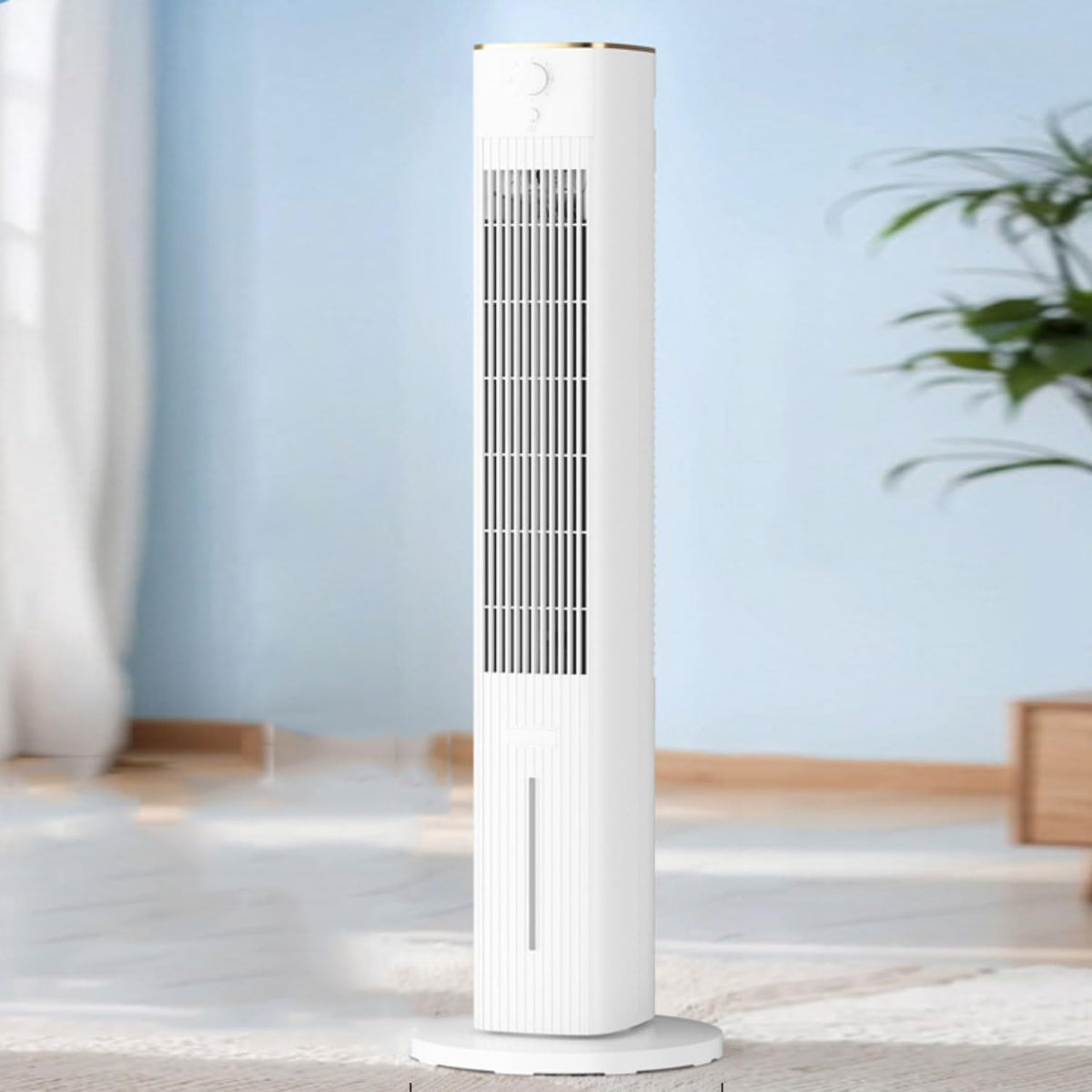 Turm Turmventilator, Weiß, Kühlventilator für Schlafzimmer, Verdunstungsluftkühler, leistungsstark, sanft, energieeffizient