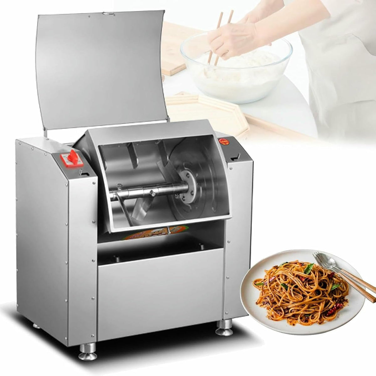 JKJZSALJ Standmixer, 1500 W, 5 Kg, Schwarz, Gewerblicher Mit Leistung, Großem Fassungsvermögen Von, Bäckereien