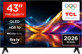TCL Fernseher, 43 Zoll, Schwarz, Smart TV, 43V5D QLED, Full HD HDR Smart TV, Fire TV, Direct LED