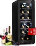 Klarstein Weinkühlschrank, 42 L, Schwarz, Shiraz, 12 Flaschen, 2 Zonen