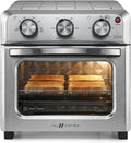 VAL CUCINA Heissluftfritteuse, Schwarz, 6 in 1 Air Fryer Toaster Ofen Combo