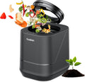 Ouaken Komposteimer, 4 L, Schwarz, Elektrischer Komposter Küchen, Smart Küchen