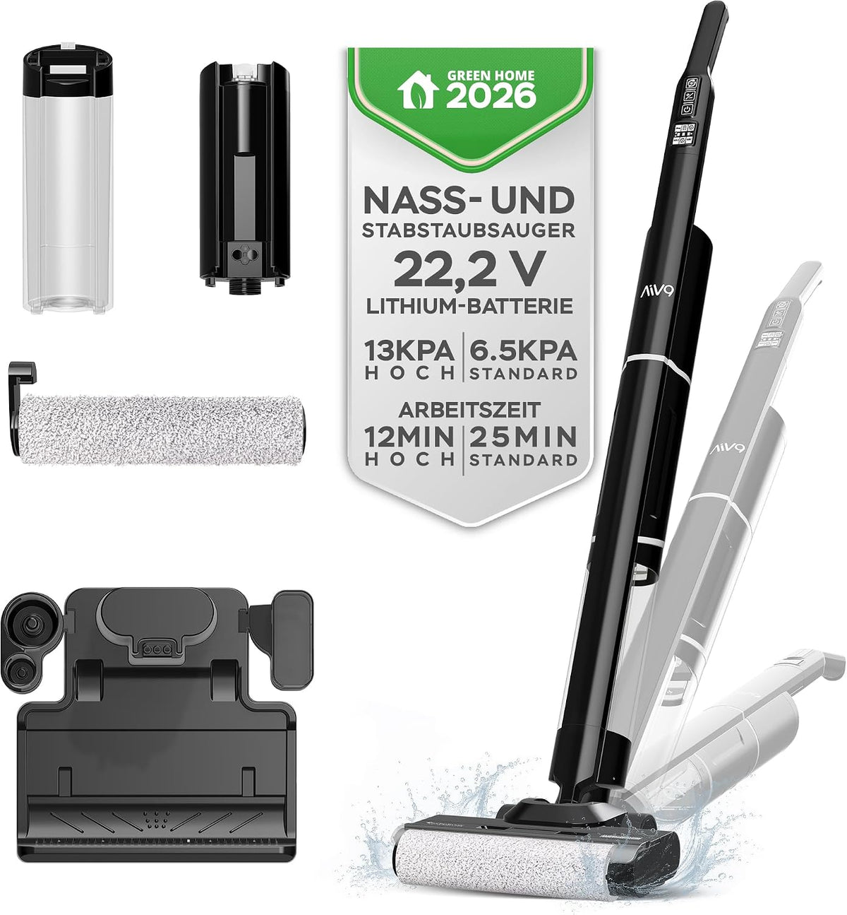 TurboTronic By Z-LINE Nass-,Trockensauger für Werkstätten, 3,2 kg, 80 dB, Schwarz