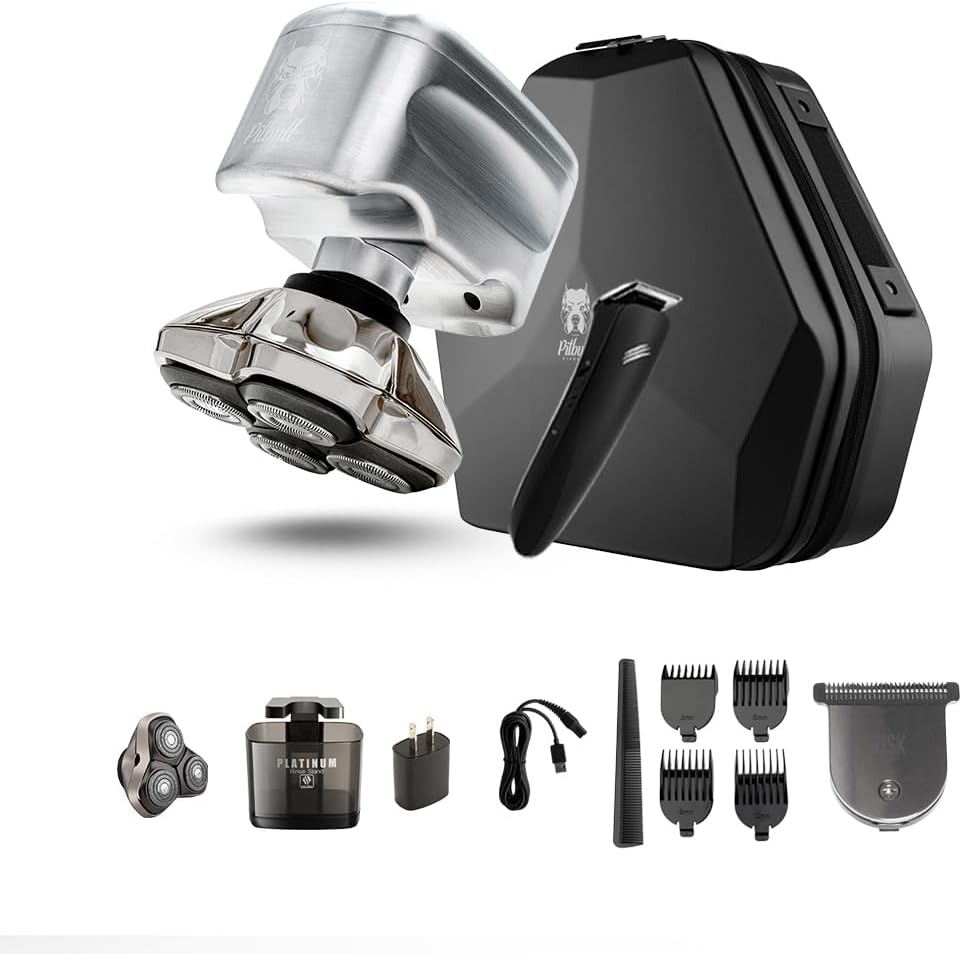 Skull Shaver Elektrorasierer, Schwarz, Bart & Körper - Kabellos, Reisefreundlich, inkl. Ladekabel, Für Kopf, Kabellos