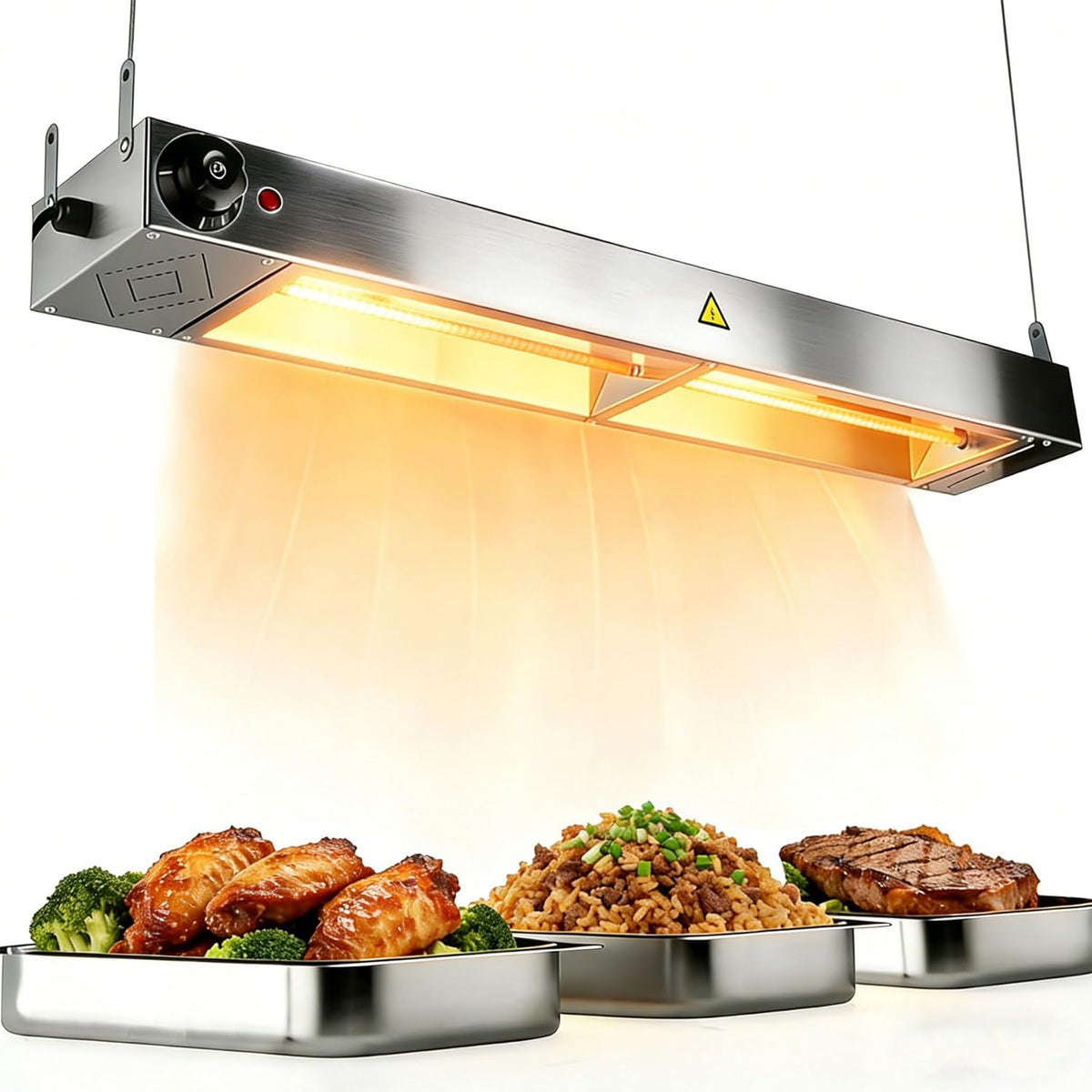 RSHJD Buffetschrank, 90 cm, Schwarz, Wärmelampe Küche Gastro, Hängende Speisenwärmer Lampe (1PC