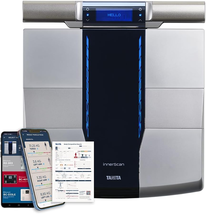 tanita Monitor, Schwarz, RD-545HR Intelligenter Segmentaler Körperanalyse mit, Messung von Körperfett und Muskelmasse pro Segment