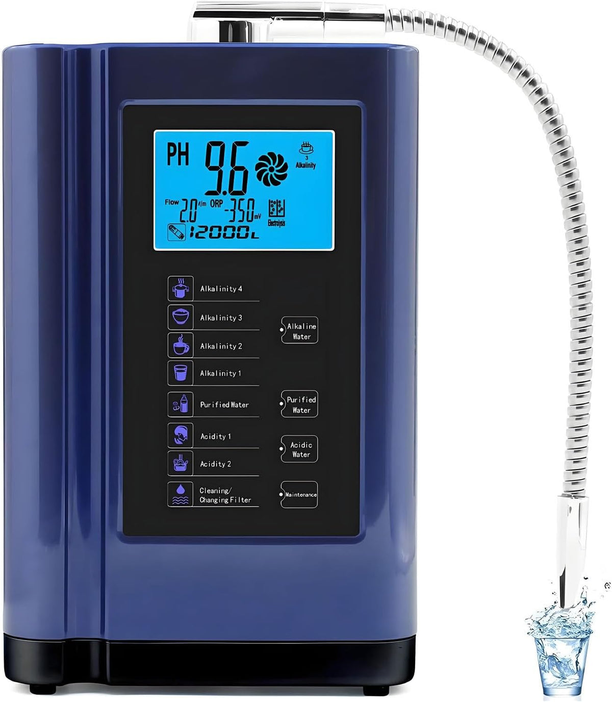 UORDBY Wasseraufbereitungsanlagen, 8000l, Blau, Alkalisches, wasserstoffreiches Wassergerät, bis zu-500mV ORP, pro Filter