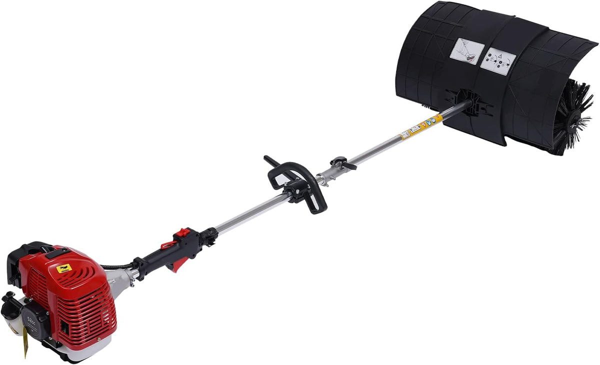 JAYEUW Schneefräse, 1250 W, Schwarz, Benzin Kehrmaschine Motorbesen 52CC Kehrmaschine 2-Takt