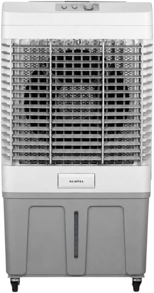 Opviq Mobiles Klimagerät, 240 W, 100 % ABS, Grau, Kumtel Leistungsstarker 240-W-Luftkühler, 80-Liter-Tank, 360°-Kühlung