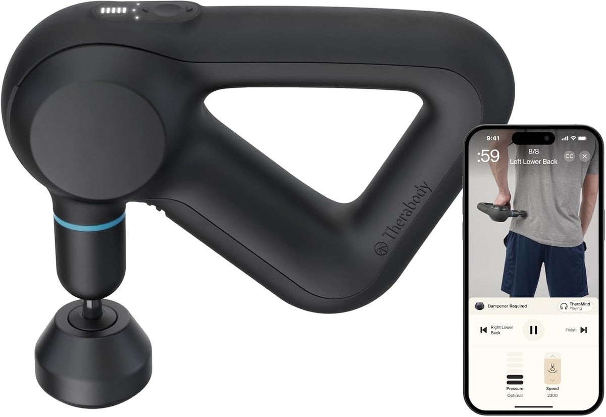 TheraGun Handmassagegeräte, Schwarz, Prime, Elektrische Handmassagepistole, Smart App und Bluetooth-fähige perkussive Massage