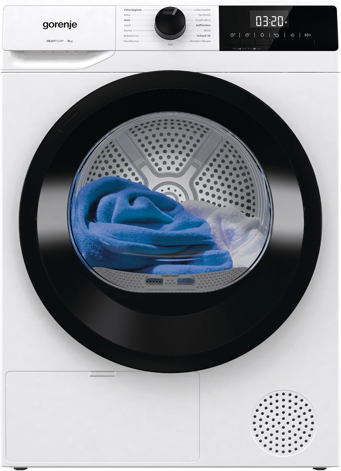 Gorenje Wäschetrockner, 8KG, Schwarz, DHNE83 Trockner/Kondensation mit Wärmepumpe / / 15