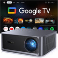 HAPPRUN Beamer, Schwarz, Smart mit 3000 ANSI Lumen, Offiziellem Google TV, 4K-Unterstützung, Dolby Audio, Autofokus und Auto-Keystone