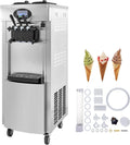 Sihao Eismaschine, 2200 W, 28 L, 6 L, Silber, Kommerzielle, /h Leistung, freistehend Soft mit 3 Geschmacksrichtungen