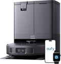 eufy Saugroboter, 12 mm, Schwarz, 000 Pa Suction, AI Obstacle Avoidance, Auto Mop Washing, Self-Drying, Self-Emptying