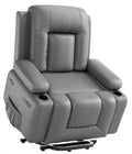 GarveeHome Fernseher, Grau, Elektrischer Relax- & Massagesessel mit Aufstehhilfe, Heizung, Liegefunktion und verstellbarer Rückenlehne/Beinauflage