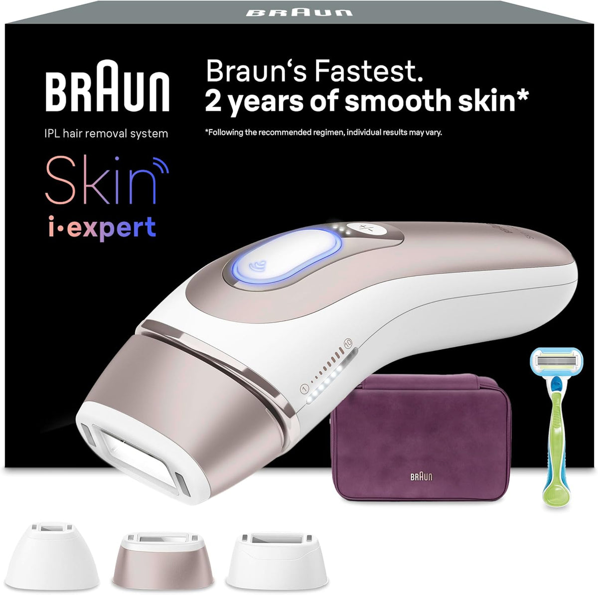 Braun Systeme, Braun/Weiß, Smart IPL Geräte Haarentfernung Skin i·expert 7 Nicht, Alternative Laser Haarentfernung für Zuhause