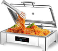 IELSH Buffetschrank, 400 W / 220 V, 58*44*26 cm, 9 L, Edelstahl, Schwarz, Chafing Dish Elektrisch, Speisenwärmer Elektrisch Gastro(GN1/1)