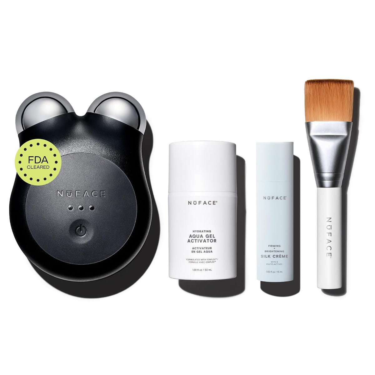 NuFACE Sets & Kits, Schwarz, MINI+ Microcurrent Facial Device Kit, FDA-zugelassen - Mikrostrom-Gerät zur Hautstraffung