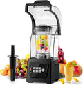 Huanyu Getränkemixer, 1600 W, 2 L, Schwarz, Kommerzieller Mixer mit Schallschutzhaube Fassungsvermögen, Smoothie und Pürees