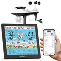 Raddy Wetterstationen, Schwarz, WF-120P WLAN Wetterstation mit App-Steuerung, 10' HTN Farbdisplay, Innen-/Außentemperatur & Luftfeuchtigkeit
