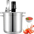 DNEPEI Gasherd, 20 L, Edelstahl, Schwarz, Automatischer Kochtopf mit Rührer Standmixer, Gewerblicher Topfrührer mit Gewürzboden für Suppe und Soße