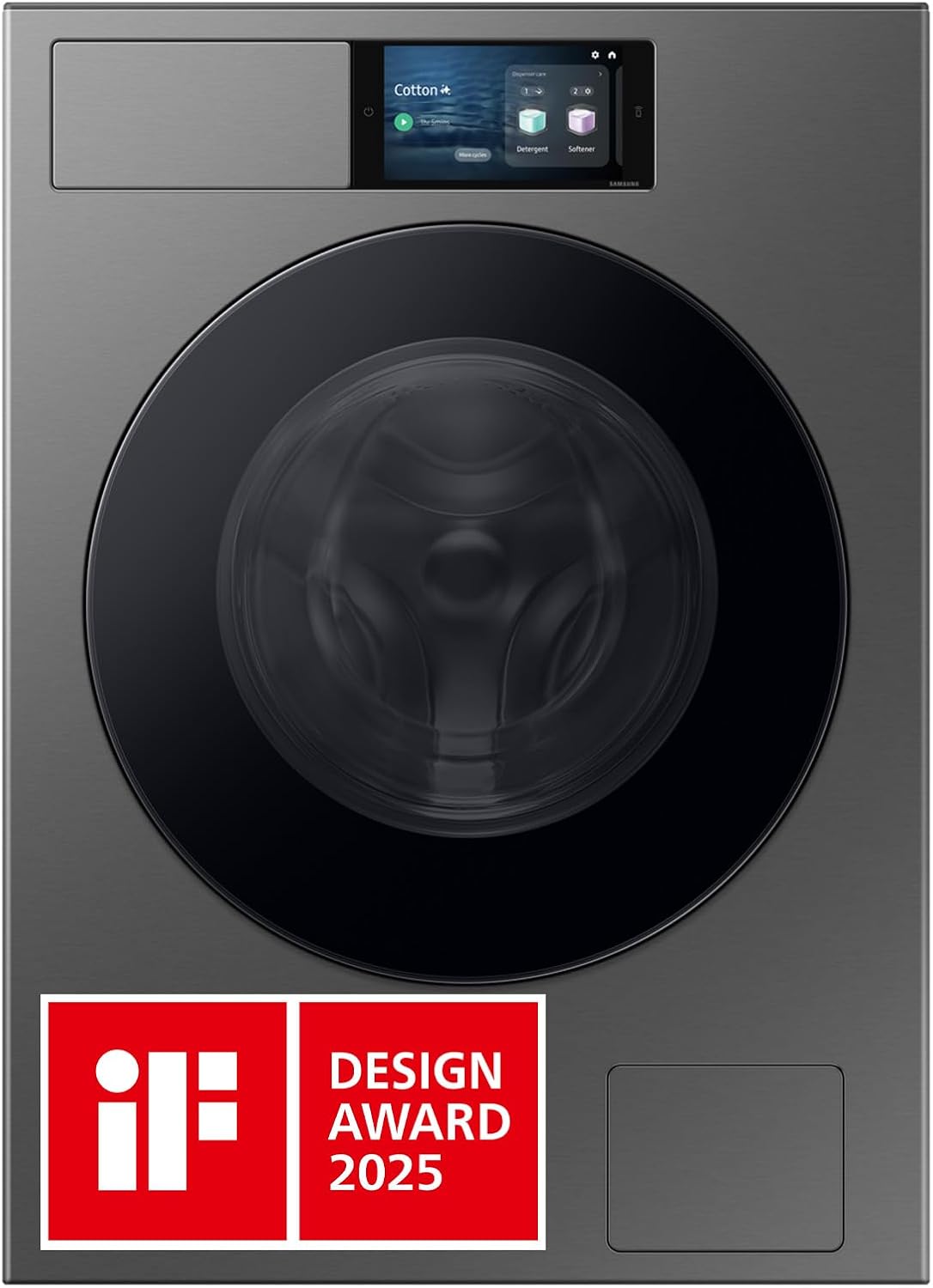 Samsung Waschmaschine, 7 Zoll, 9 kg, Weiß, WF90F09C4SU2 Bespoke AI, EEK: A (-55%), Touch-Display, SmartThings Energy Mode