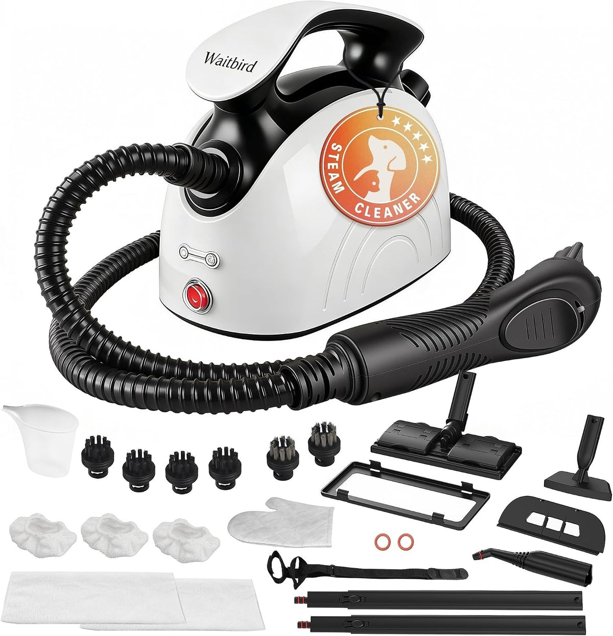 Waitbird Dampfreiniger, Schwarz, für Zuhause, Handdampfer für die Hausreinigung