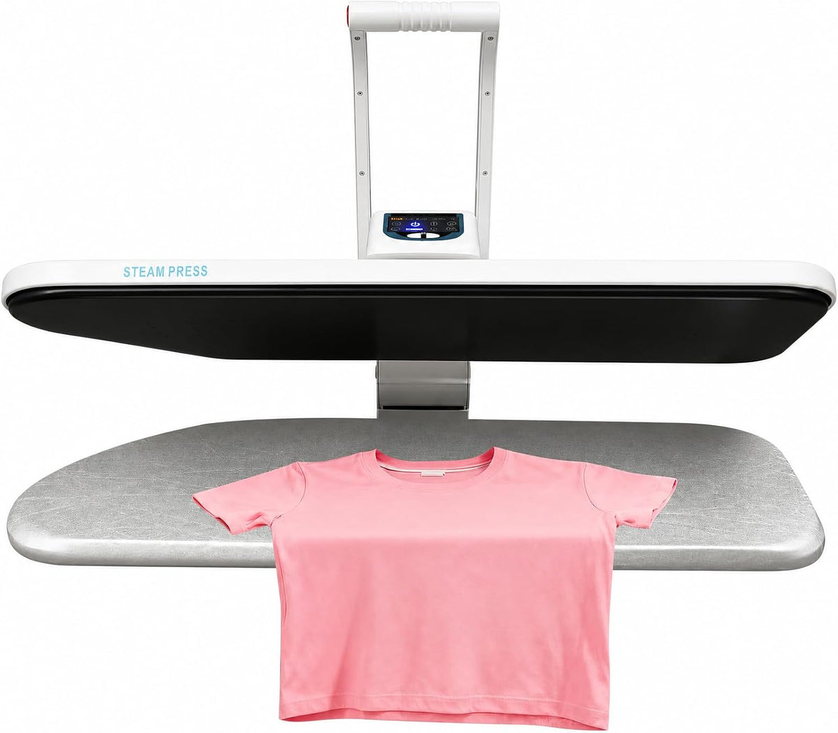 WUSRTO Bügelpressen, 1600 W, Schwarz, Dampfbügelpresse, Dampfpresse mit LCD und 5 Stoffeinstellungen, Digitale Bügelmaschine für Dampfbügeln