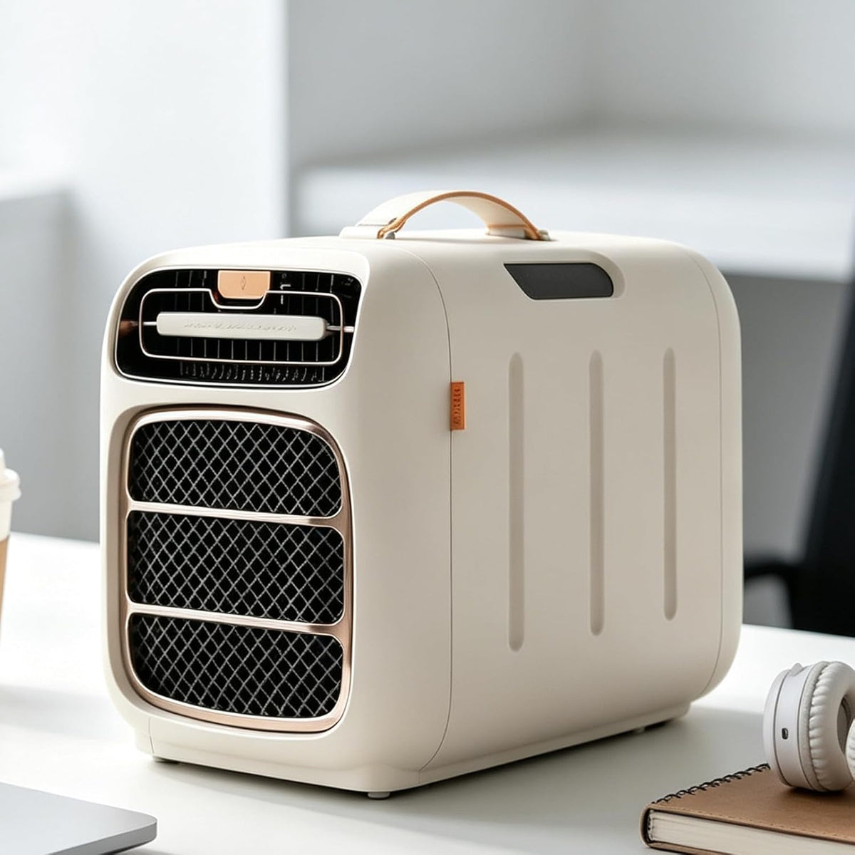 URJWAN Klimaanlage, Weiß, Mobile Warm & Kalt - Ohne Fenster & Wasserlos, Raumkühler mit Fernbedienung für Wohnmobil
