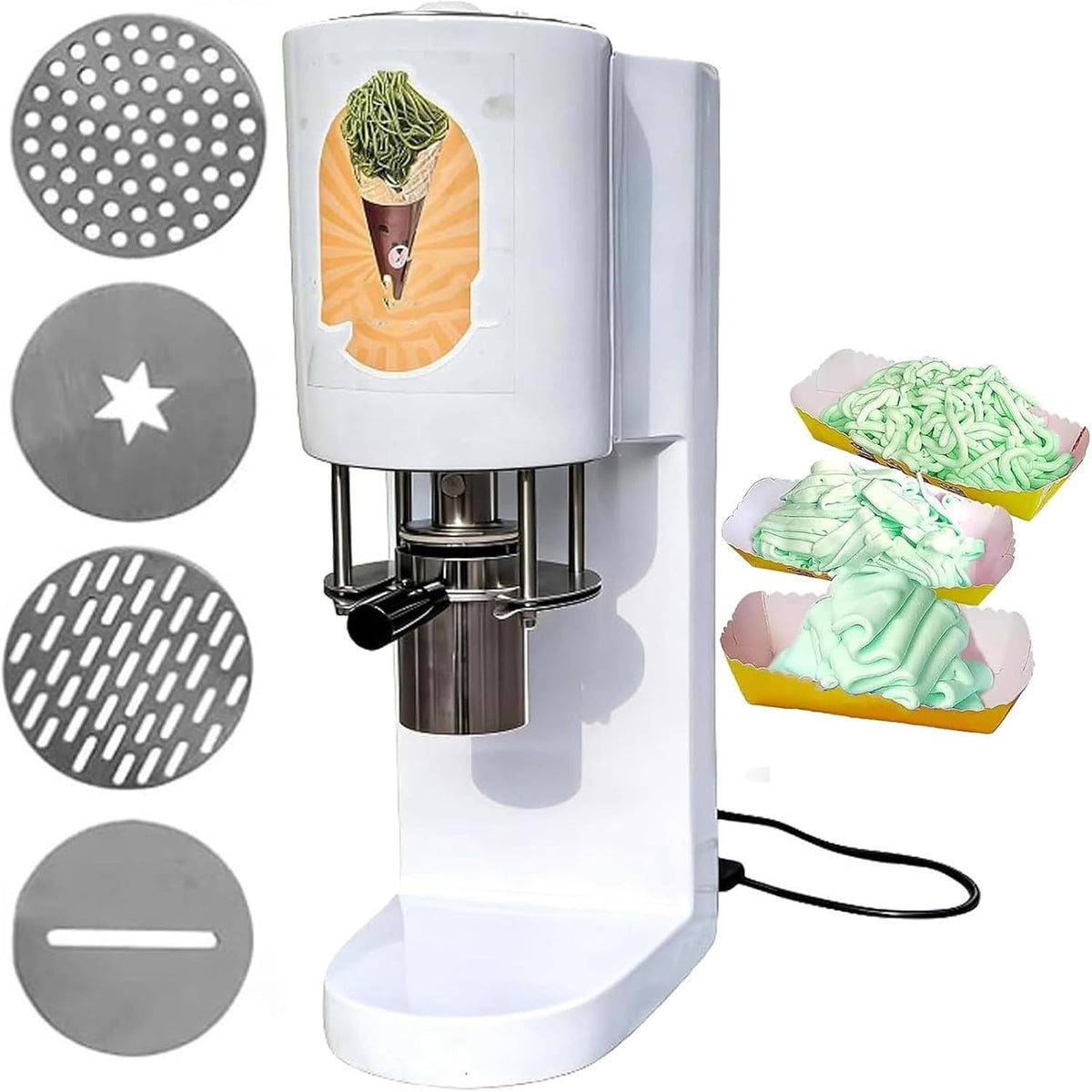 HaiZethonic Eismaschine, Weiß, Tisch Maschine Herstellung Eisspaghetti