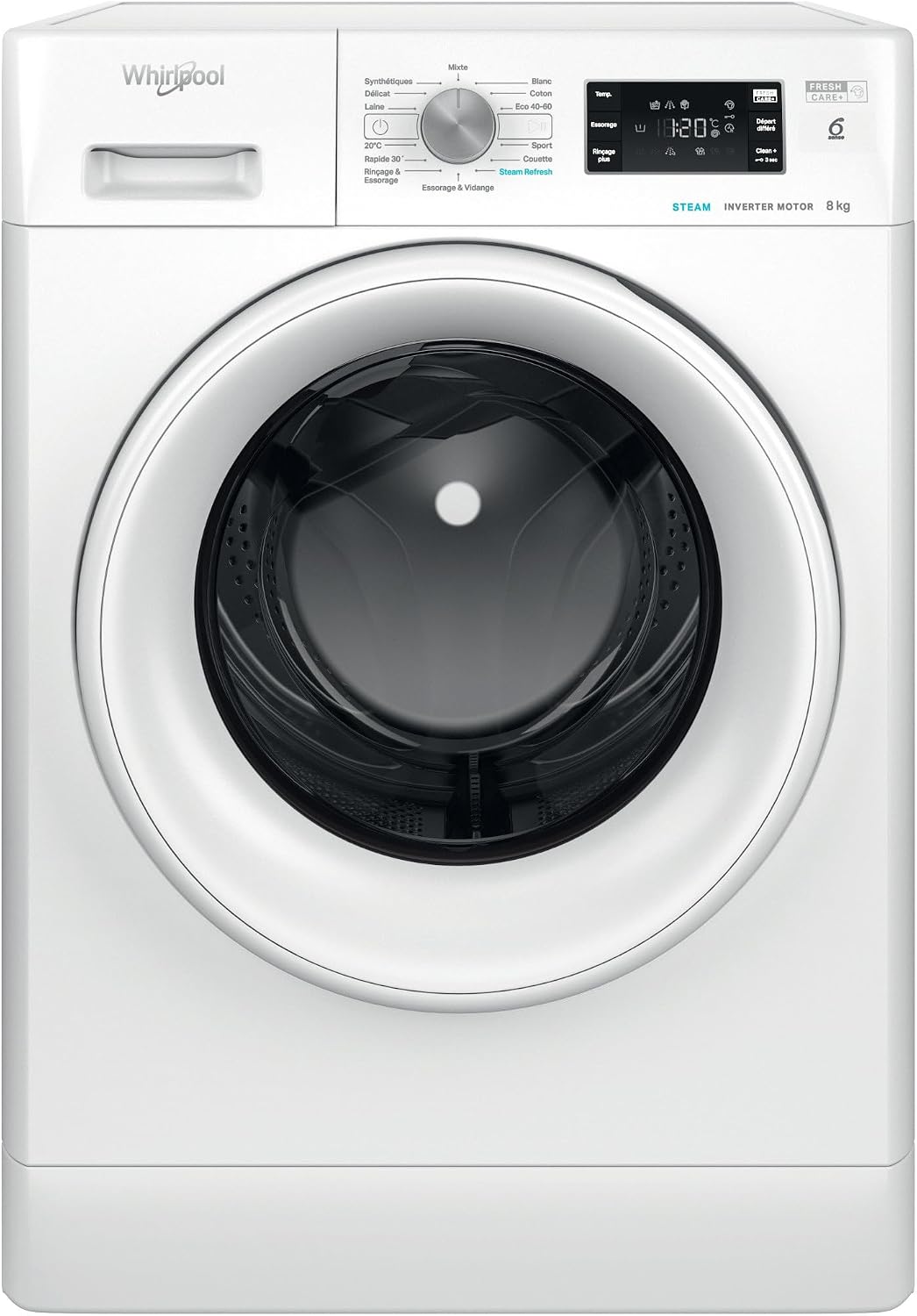 Whirlpool Waschmaschine, 8 kg, Weiß, FFBS8469WVFR FreshCare Frontlader- Induktion L60 cm 1400