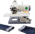 GLETSF Blindstichmaschine, 8 mm, Schwarz, Tragbare Blindstich-Saummaschine, 1200 U/min Nähgerät mit Fußpedal, Metallgehäuse